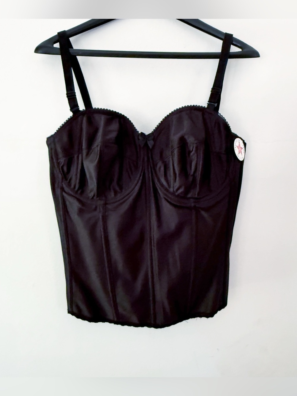 NWT Vintage Women 80s 90s Black Mesh Underwire Corset Size 42D Sexy Feminine
